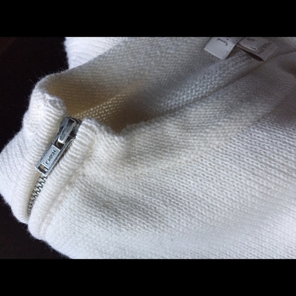 J.Crew Double-zip Boyfriend Off White Sweater - Picture 2 of 4