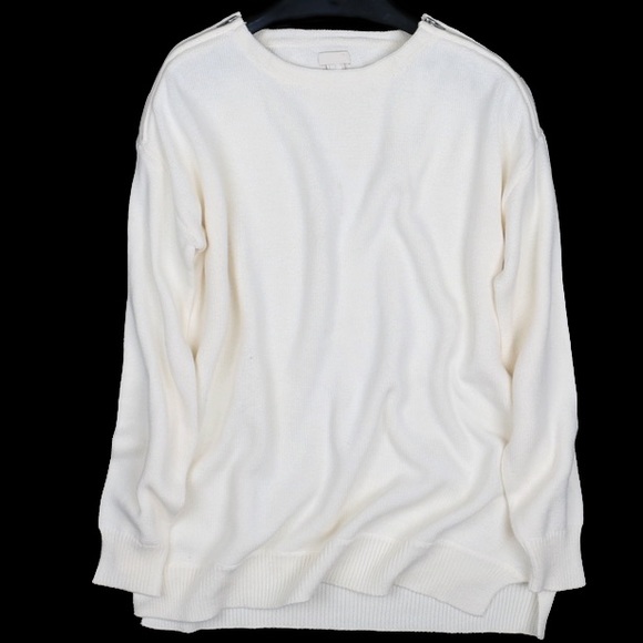 J.Crew Double-zip Boyfriend Off White Sweater - Picture 4 of 4