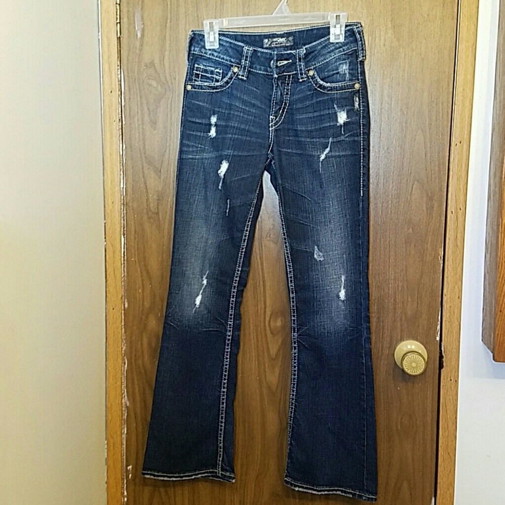 Silver bootcut jeans.(suki) - Picture 2 of 4
