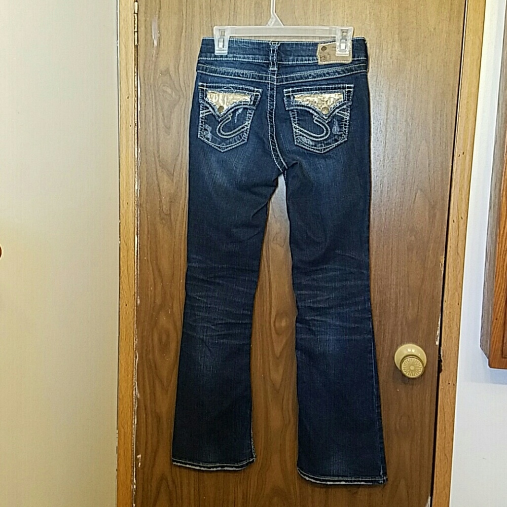Silver bootcut jeans.(suki) - Picture 3 of 4
