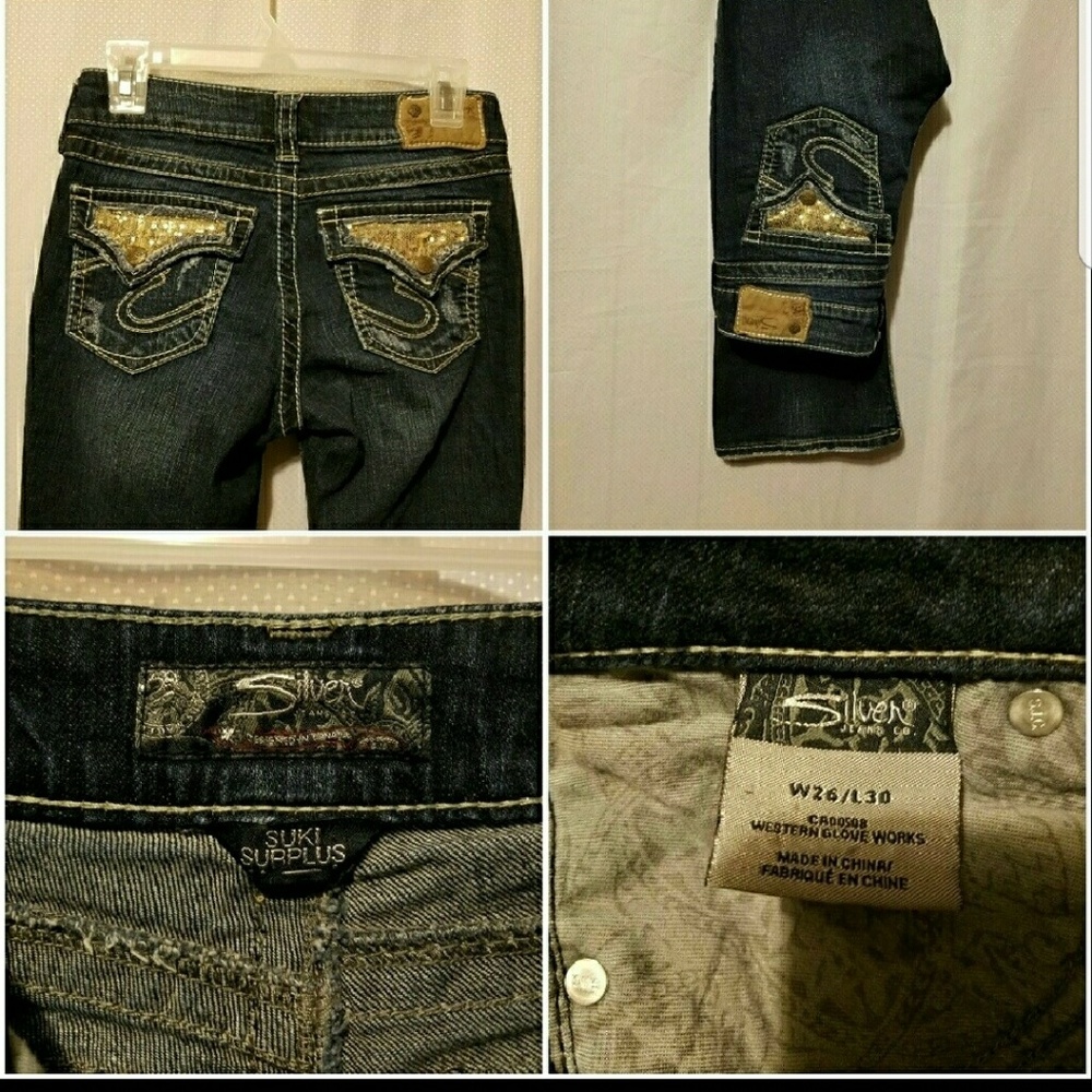 Silver bootcut jeans.(suki) - Picture 4 of 4