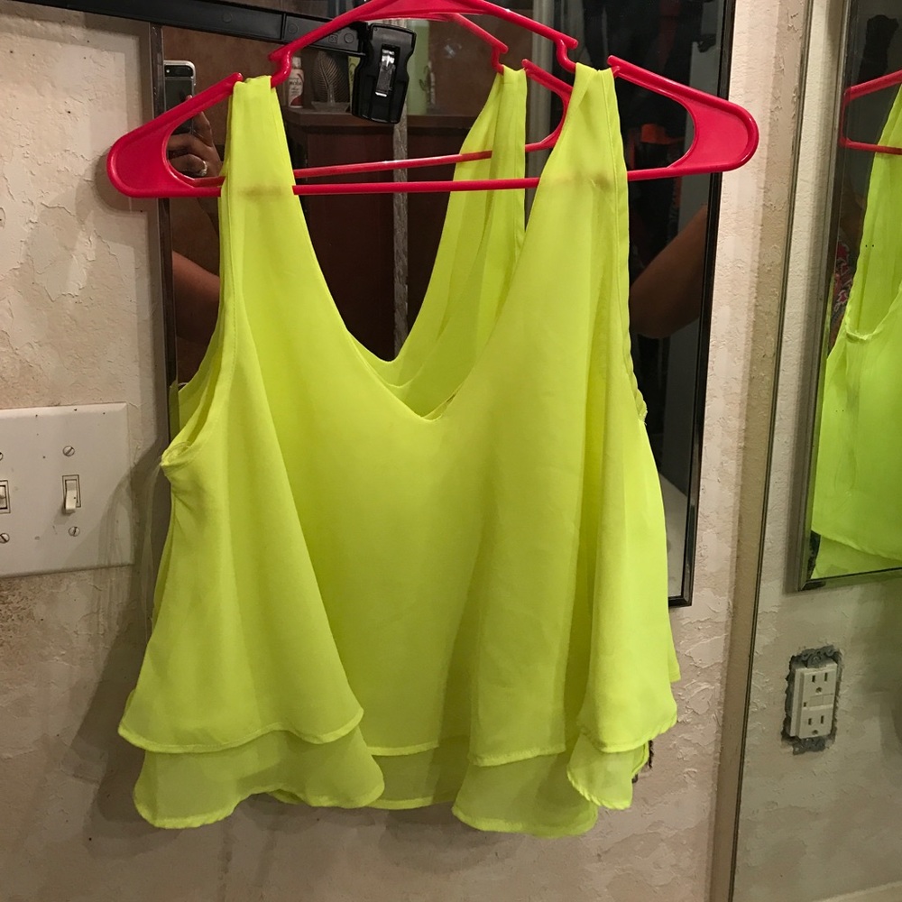 Fluorescent yellow blouse