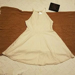 Mossimo Lace Cream Skater dress w/ Keyhole back Xl