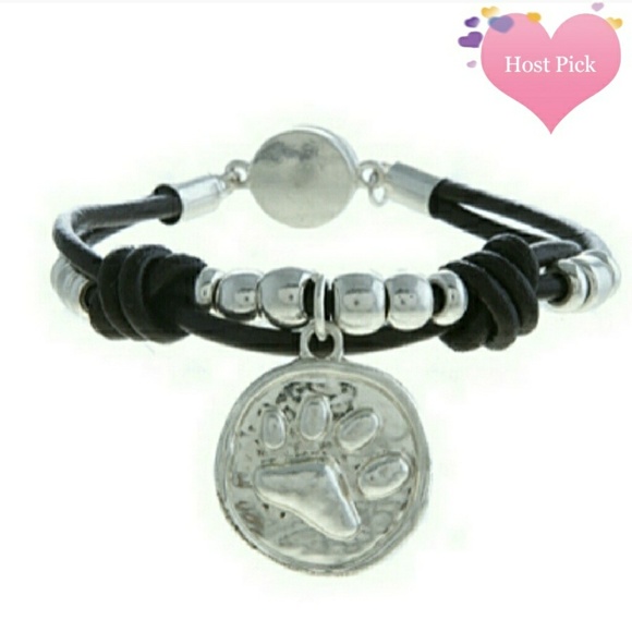 Jewelry - Paw charm beaded cord bracelet