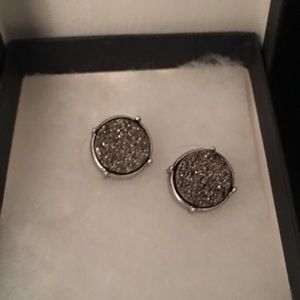 Druze button post earrings