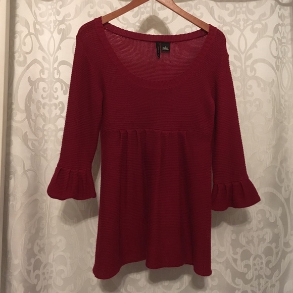 New Dimensions Red Sweater Top - Picture 1 of 3
