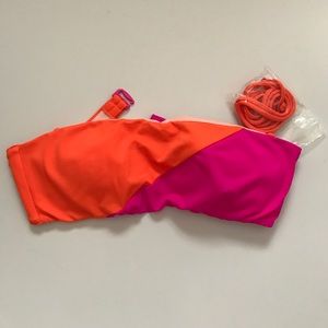Victoria's Secret pink bandeau swim top small