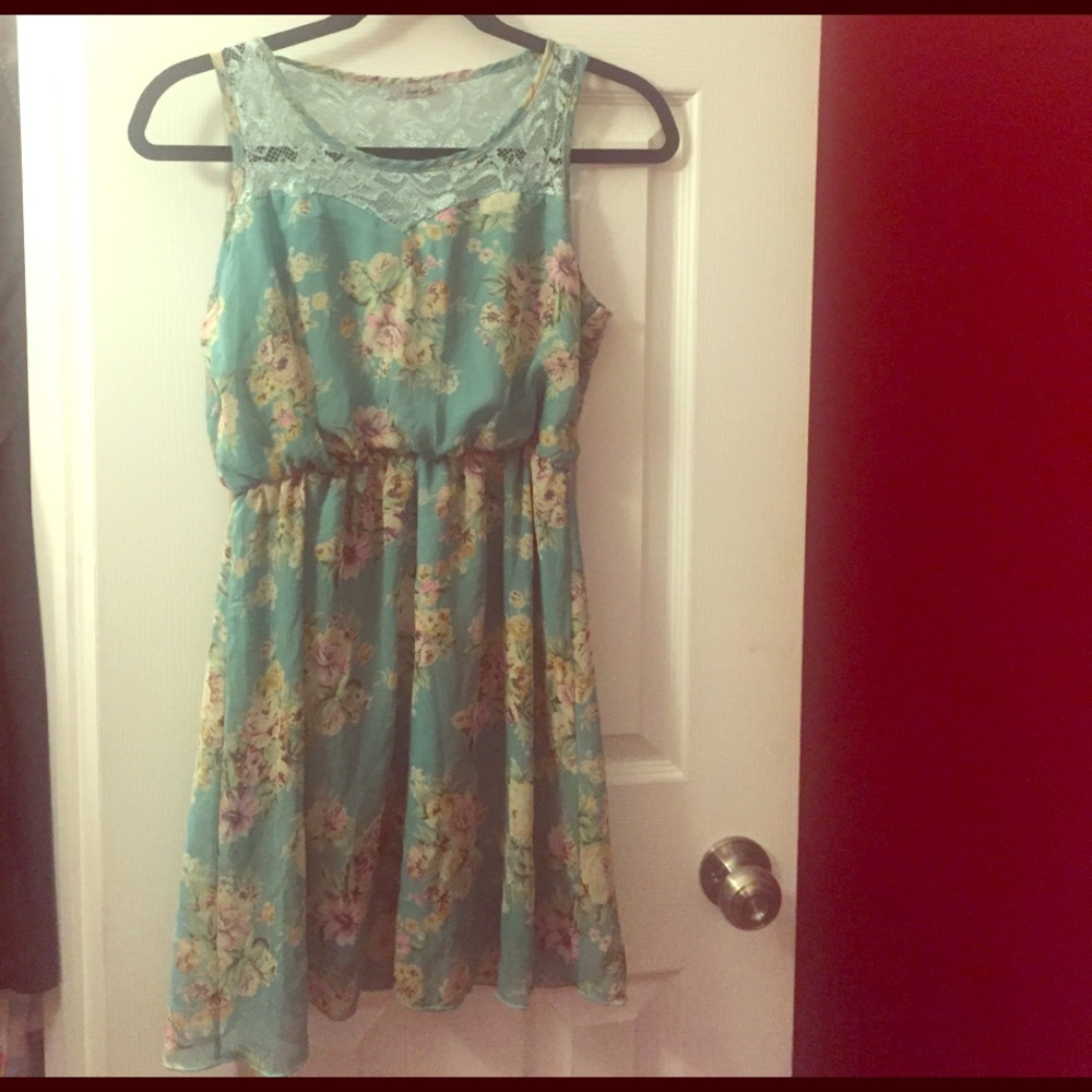 Blue floral dress