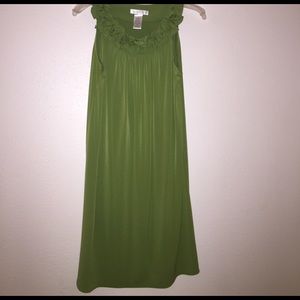 Green knee length dress