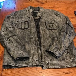 Buckle Black Athletic Like Leather Jacket