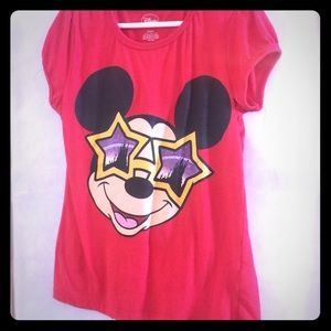 Red Mickey Mouse T-shirt Girls Medium.