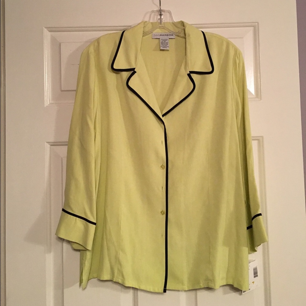 🌻🌻SagHarbor 100% silk 3/4 sleeve blouse