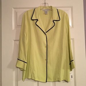 🌻🌻SagHarbor 100% silk 3/4 sleeve blouse