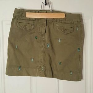 Super Cute Beetle Print Olive J Crew Skirt Size 6