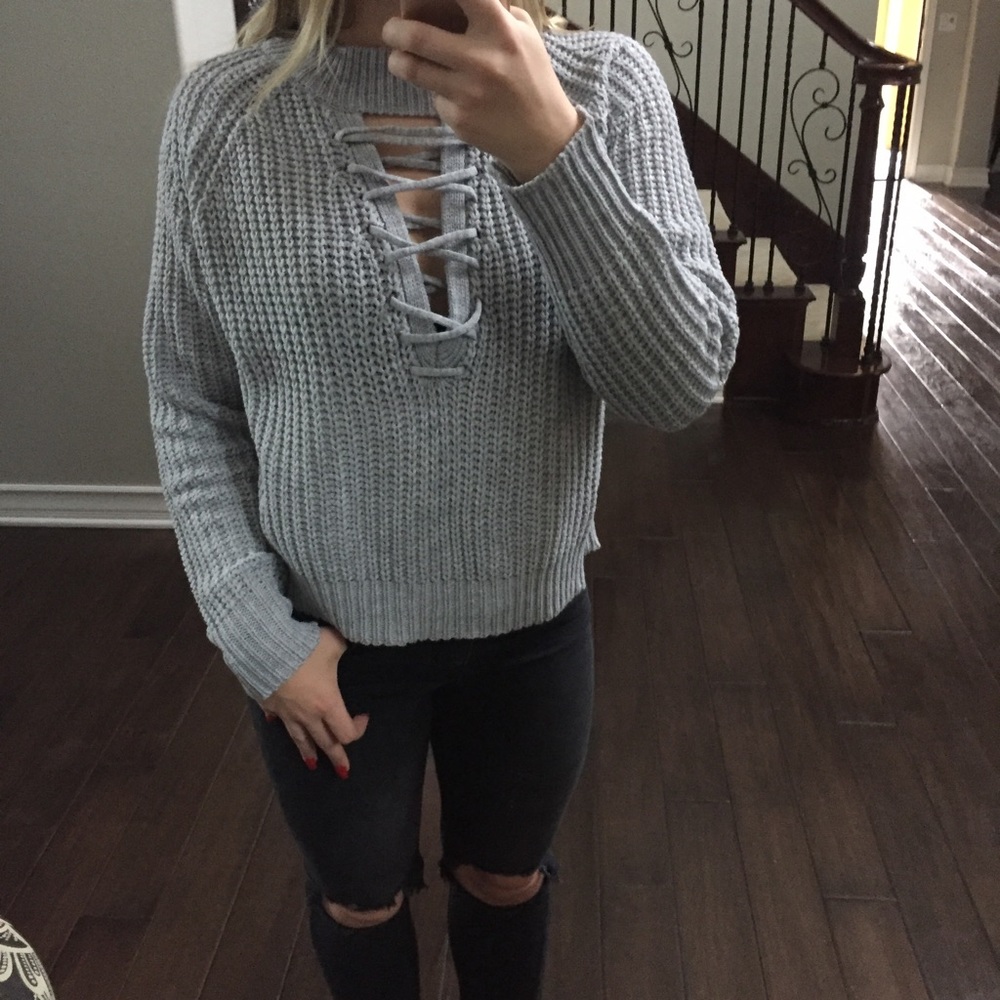 LAST//GIGI Gray Knit - Picture 4 of 5