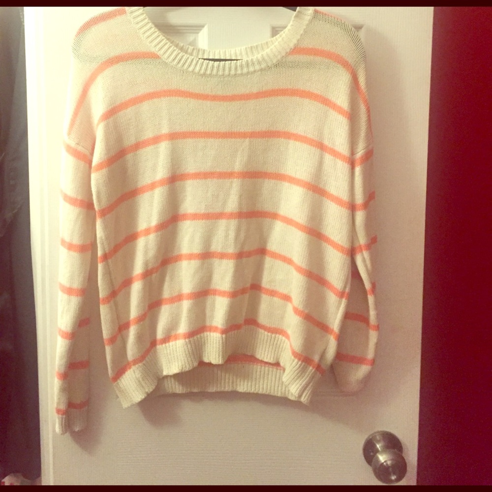 Pink and white stripe sweater