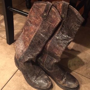 Frye Melissa distressed riding boots