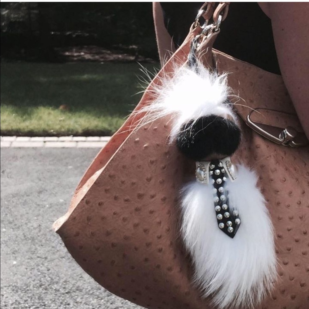 Fur bag charm 9.5"long