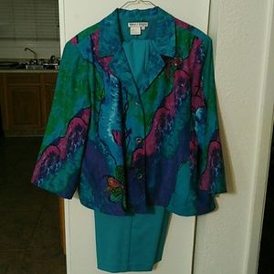 Vintage silk polyester pant suit
