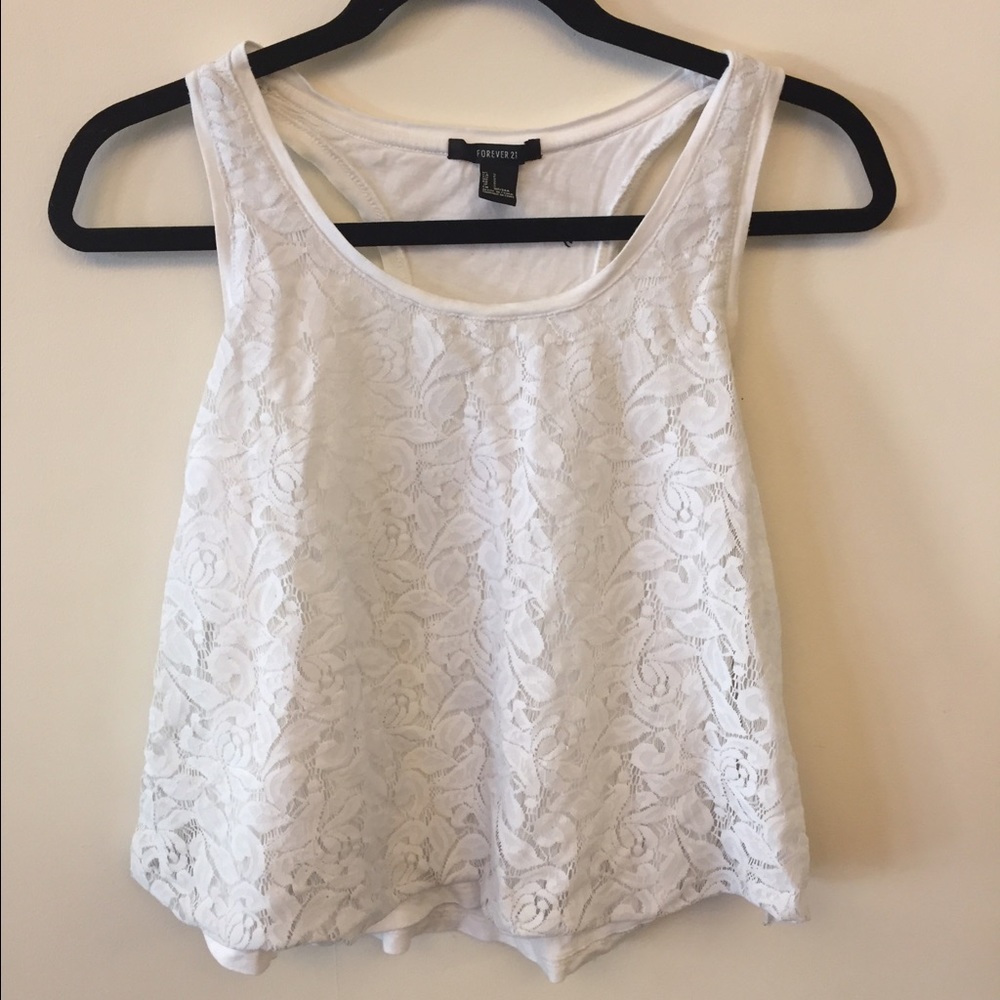 Forever 21 White Lace Tank