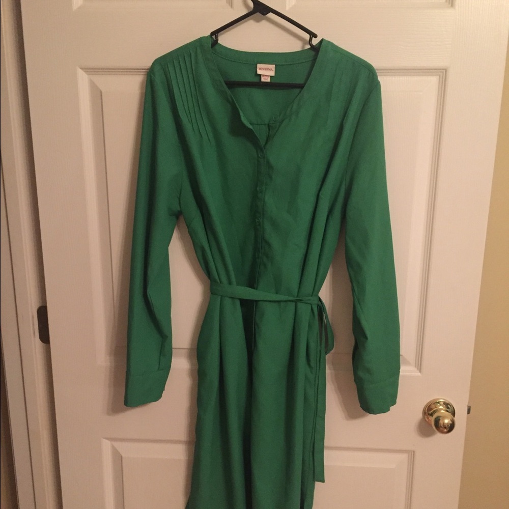 Merona green long sleeve dress