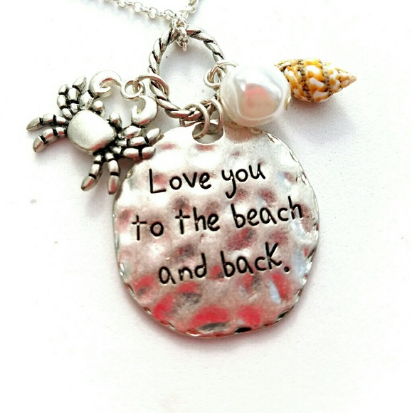 Crab charm etched pendant necklace Set - Picture 4 of 4