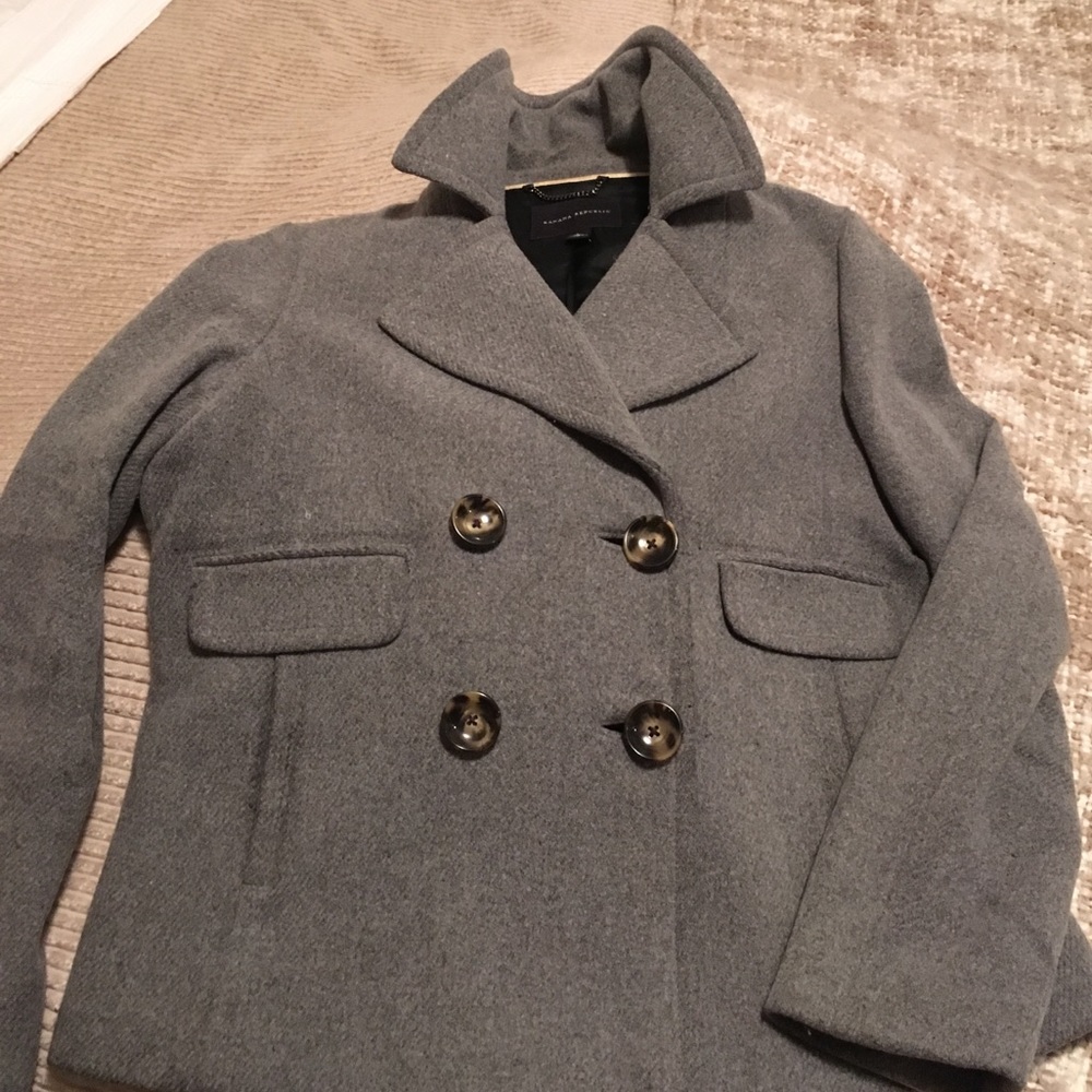 Banana Republic gray wool pea coat
