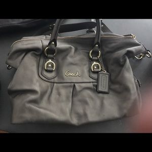 Metallic coach bag