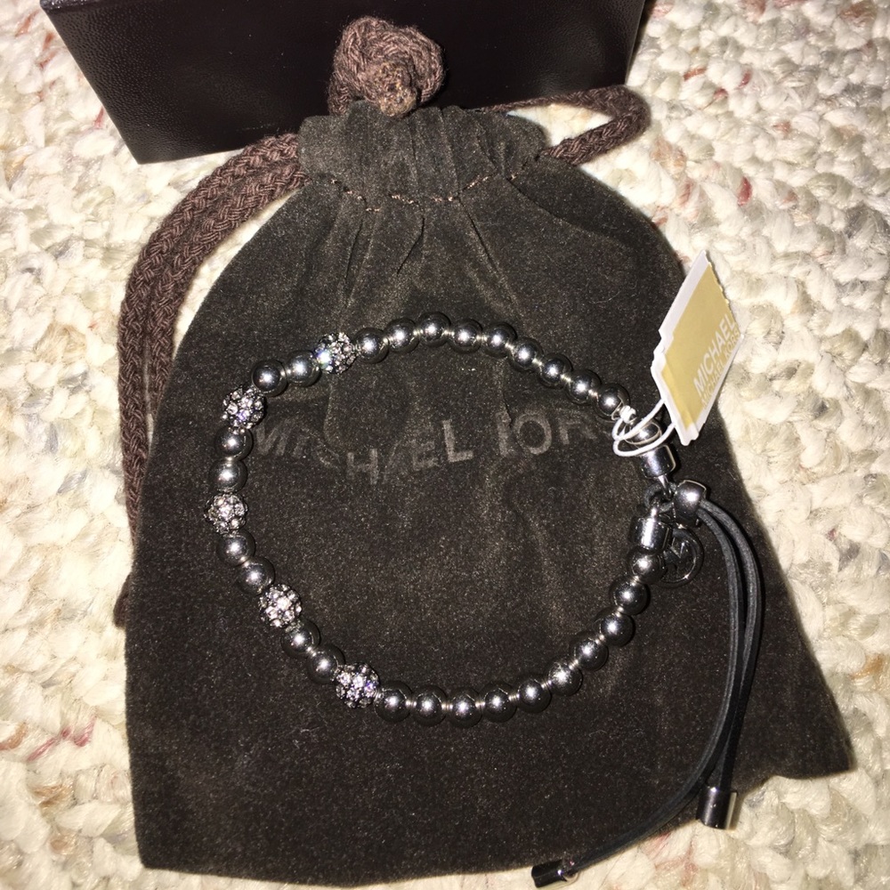 Silver/black MK bracelet