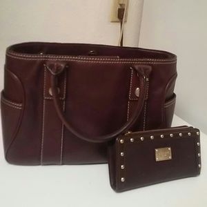 Brown Michael Kors handbag with matching wallet