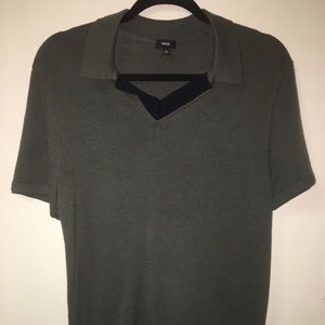 Vince - Wool Silk Jersey Short Sleeve Polo