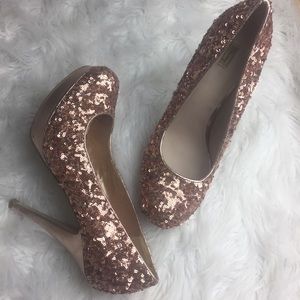 Rose Gold Sequin Heels