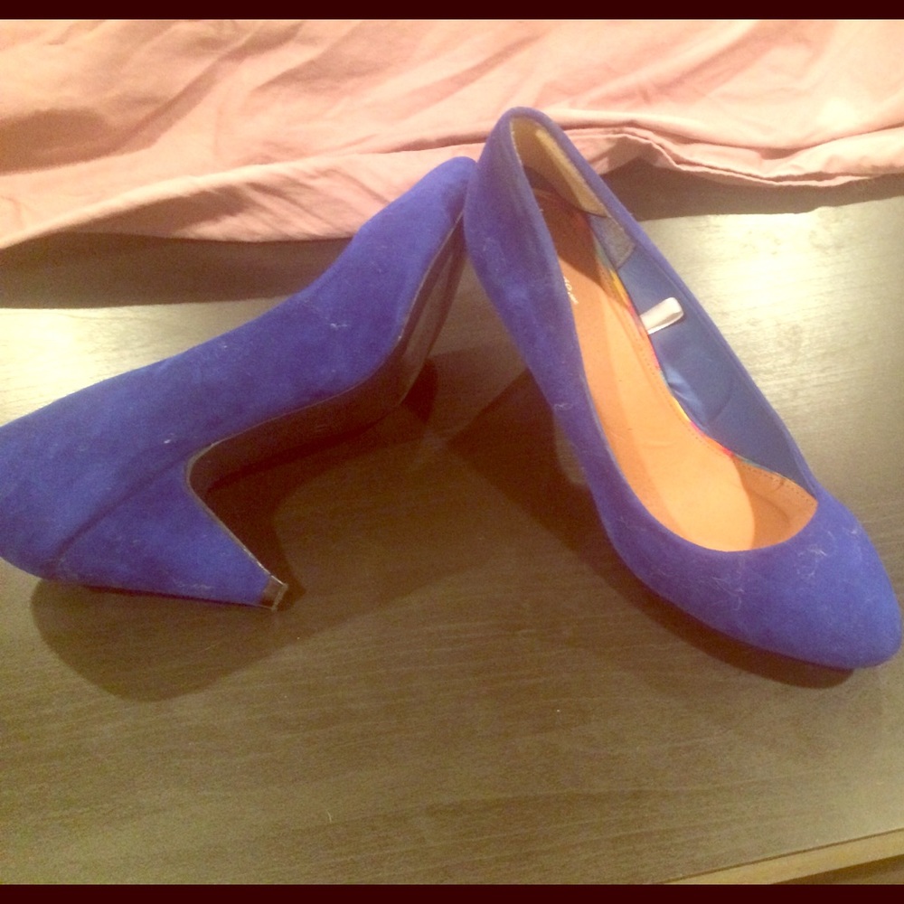 Faux suede heels