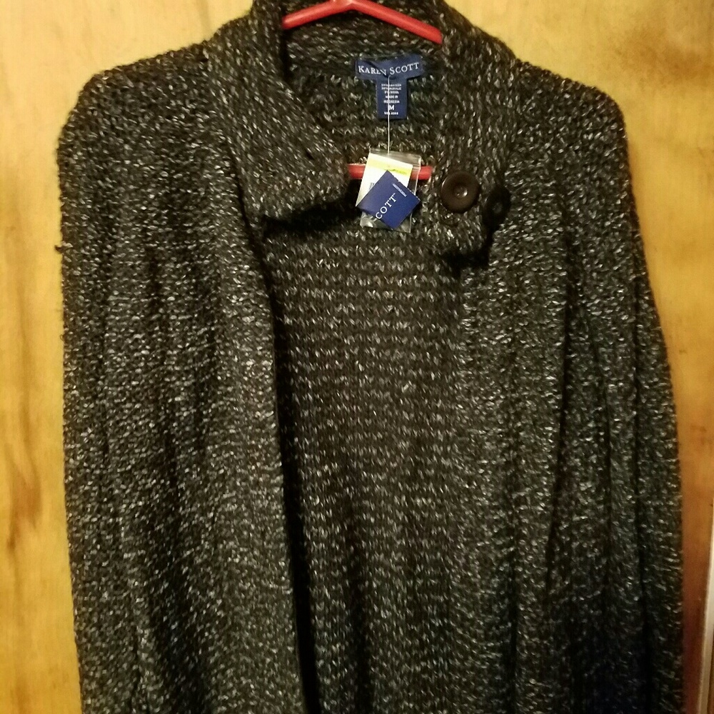 NWT Karen Scott throw over sweater sz M