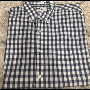 J.Crew Men's Navy and White Checked Button Down