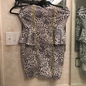 Cheeta print dress strapless