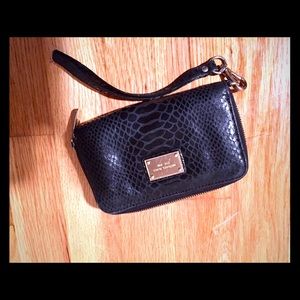 Michael Kors Black Leather Wristlet