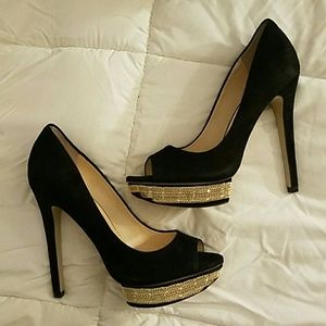 Boutique 9 - Black Suade Heels (worn once)