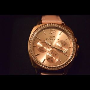 COACH Rose Gold  Blush Leather Strap Watch - NEW