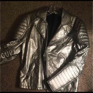 CUSTOMIZED SILVER LEATHER JACKET!!!