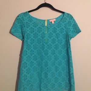 Lilly Pulitzer Lace Blouse with Contrast Zipper
