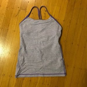 Lululemon workout tank in purple