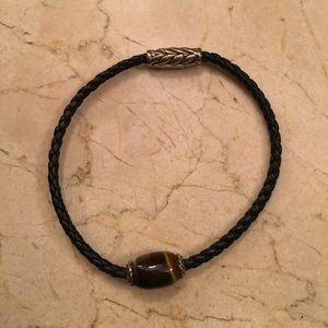 David Yurman Men Black Ojime Bracelet w Tiger Eye