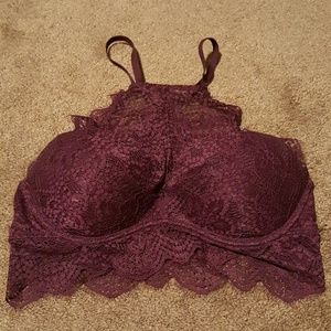 Pink Burgundy Bralette worn once, good condition