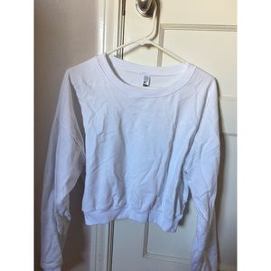 American apparel cropped white sweatshirt