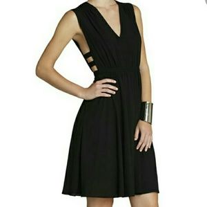 BCBG MAXAZRIA Side Cut Out Black V Neck