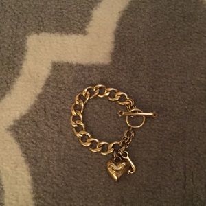 Classic juicy couture heart shaped gold bracelet