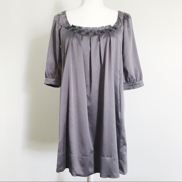 Forever 21 Dresses & Skirts - *SOLD* Gray Satin Shift Dress with Pockets