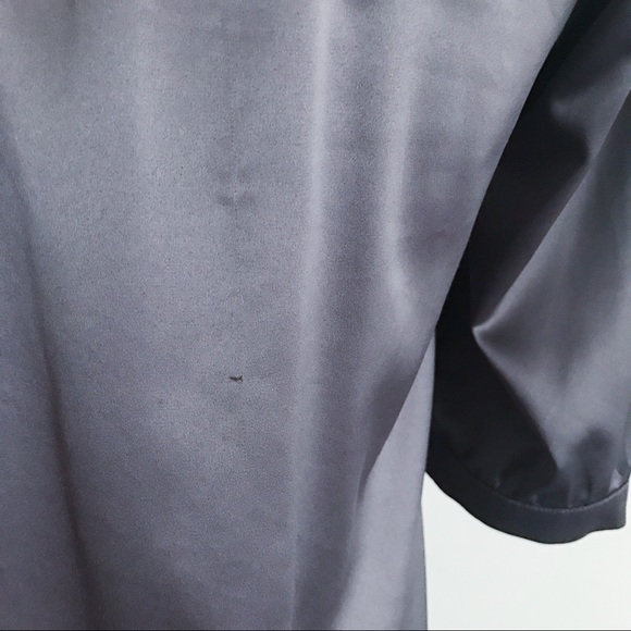 *SOLD* Gray Satin Shift Dress with Pockets - Picture 4 of 5