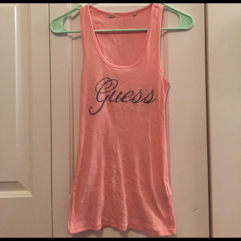 Guess Tank Top with Beaded Jewels